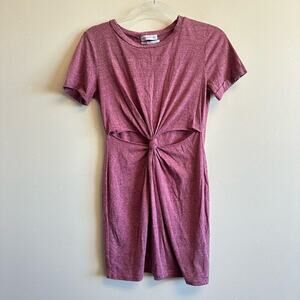 Urban Outfitters Twist Front T-Shirt Dress Red Burgundy Short Sleeve Size Medium